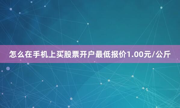 怎么在手机上买股票开户最低报价1.00元/公斤