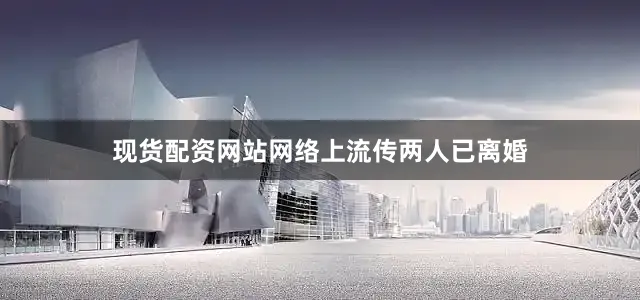 现货配资网站网络上流传两人已离婚